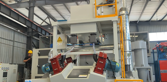 潜江板材除锈强化，通过式抛丸机应用案例